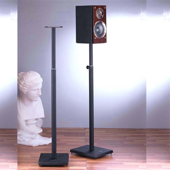 VTI BLE101B Surround Sound Adjustable height (33.75" - 59") Speaker Stands in Black color. VTI-BLE101B