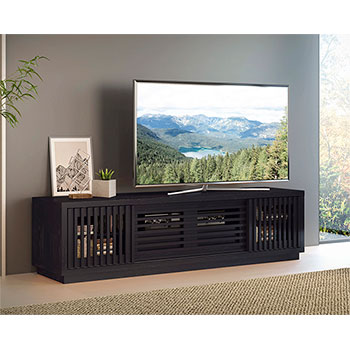Furnitech FT70WSEB TV Stand MEDIA CONSOLE in Ebony finish up to 80" TVs.