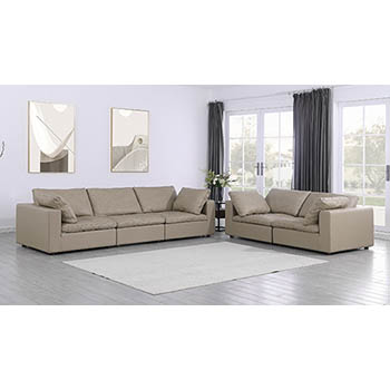 DivanItalia - Global United Furniture 1100 Top Grain Genuine Italian Leather 2 Piece Sofa Set in Beige color.