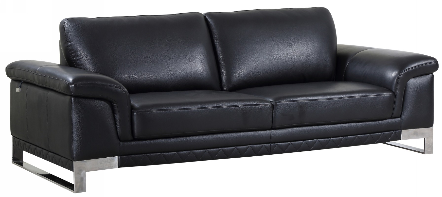 100 genuine leather black sofa