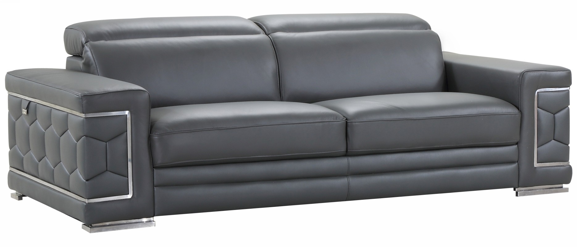 gray italian leather sofa